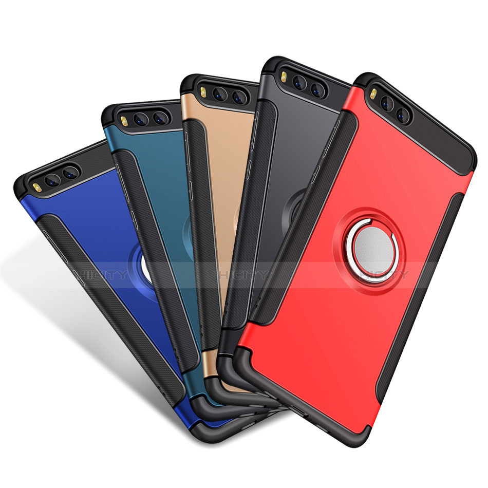 Custodia Silicone e Plastica Opaca Cover con Anello Supporto per Xiaomi Mi 6