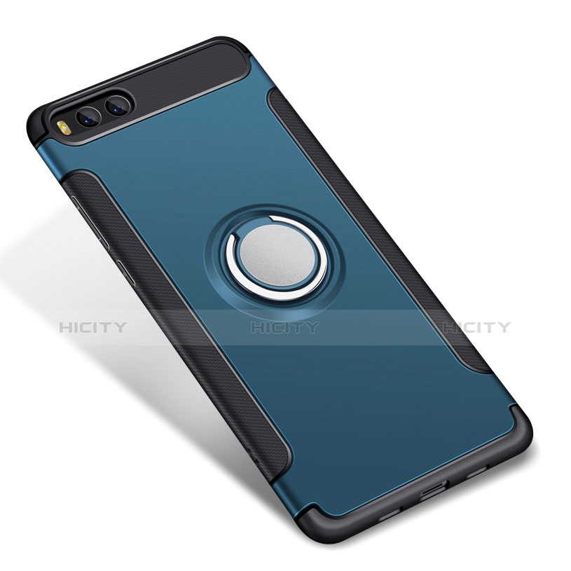 Custodia Silicone e Plastica Opaca Cover con Anello Supporto per Xiaomi Mi 6 Cielo Blu