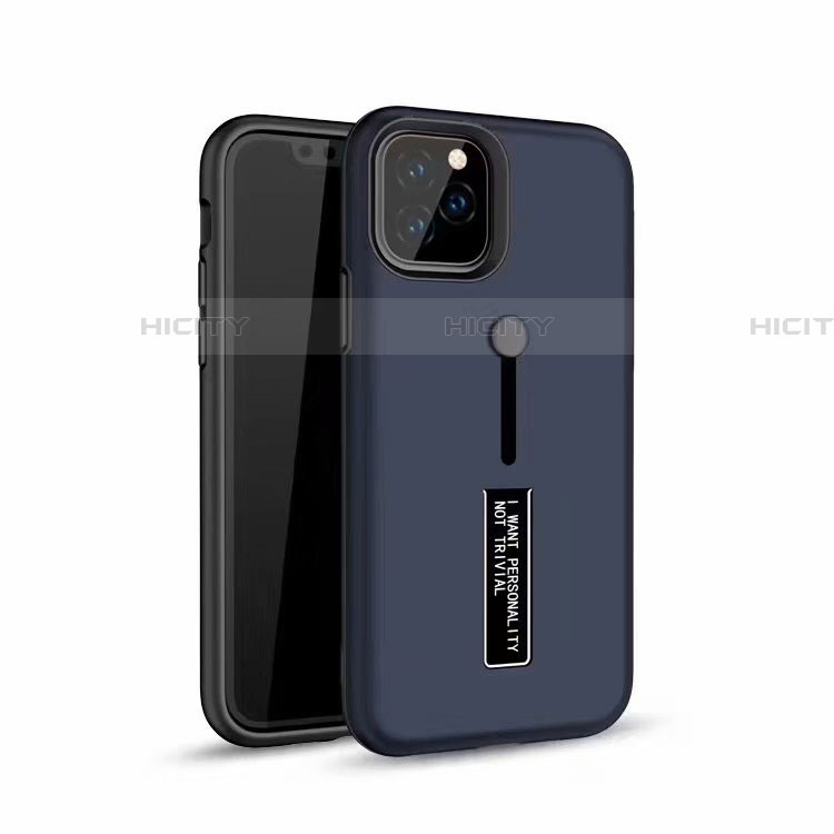 Custodia Silicone e Plastica Opaca Cover con Anello Supporto S01 per Apple iPhone 11 Pro