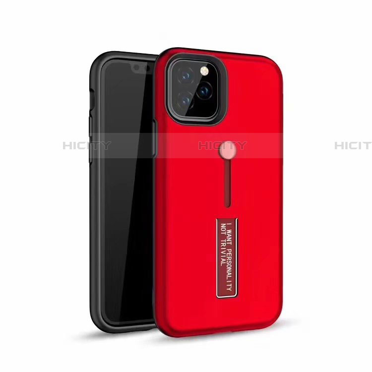 Custodia Silicone e Plastica Opaca Cover con Anello Supporto S01 per Apple iPhone 11 Pro Max