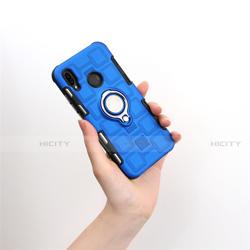 Custodia Silicone e Plastica Opaca Cover con Anello Supporto S01 per Huawei Nova 3e