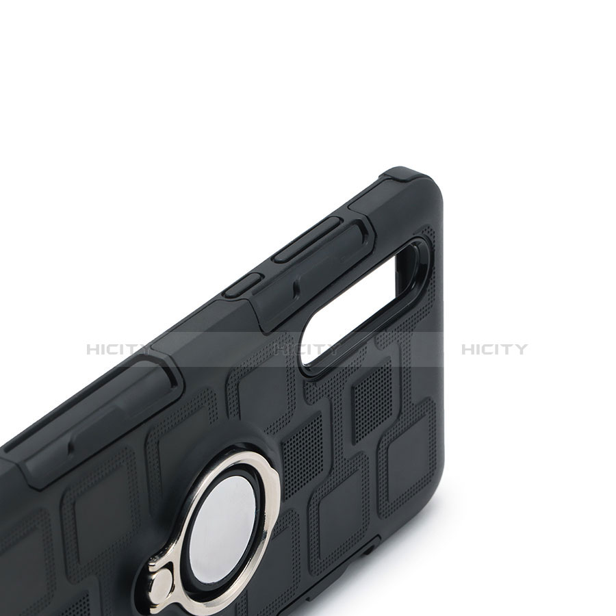 Custodia Silicone e Plastica Opaca Cover con Anello Supporto S01 per Huawei P30