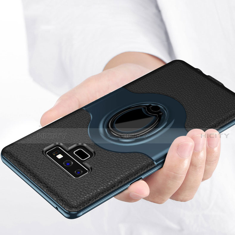 Custodia Silicone e Plastica Opaca Cover con Anello Supporto S01 per Samsung Galaxy Note 9