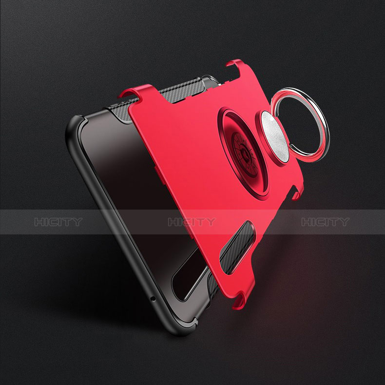 Custodia Silicone e Plastica Opaca Cover con Anello Supporto S02 per Huawei P30