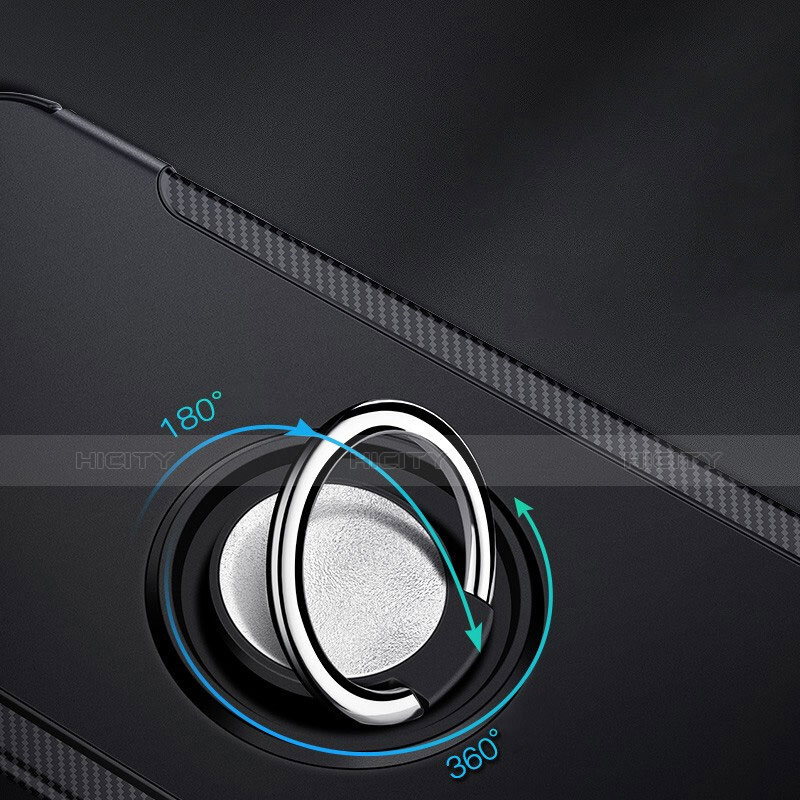 Custodia Silicone e Plastica Opaca Cover con Anello Supporto S02 per Huawei P30