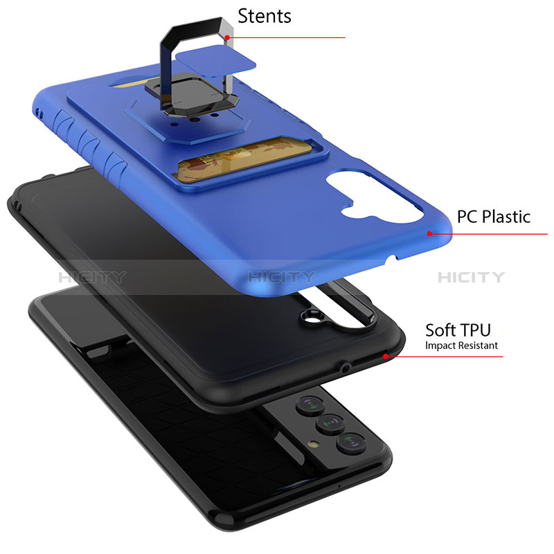 Custodia Silicone e Plastica Opaca Cover con Magnetico Anello Supporto J01S per Samsung Galaxy A04s