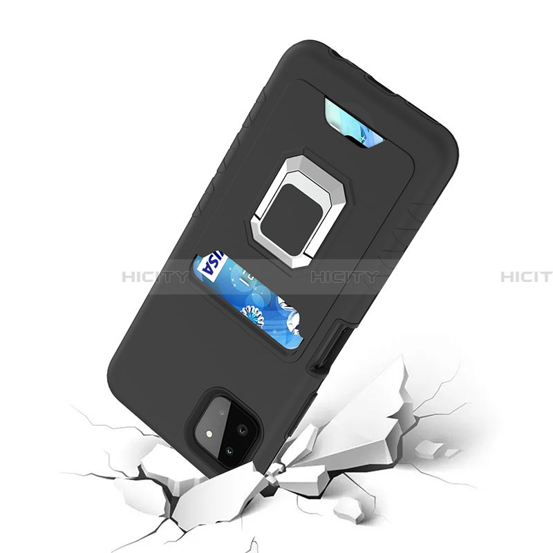 Custodia Silicone e Plastica Opaca Cover con Magnetico Anello Supporto J01S per Samsung Galaxy A22 5G