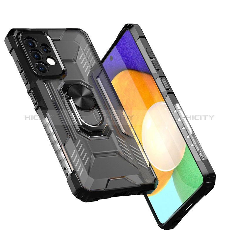 Custodia Silicone e Plastica Opaca Cover con Magnetico Anello Supporto J01S per Samsung Galaxy A52s 5G