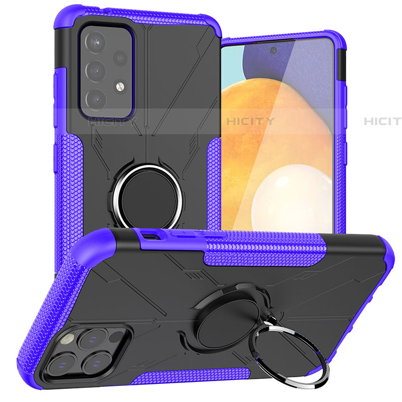 Custodia Silicone e Plastica Opaca Cover con Magnetico Anello Supporto J01X per Samsung Galaxy A72 5G