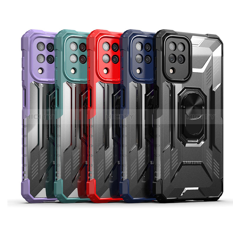 Custodia Silicone e Plastica Opaca Cover con Magnetico Anello Supporto J03S per Samsung Galaxy A12 5G