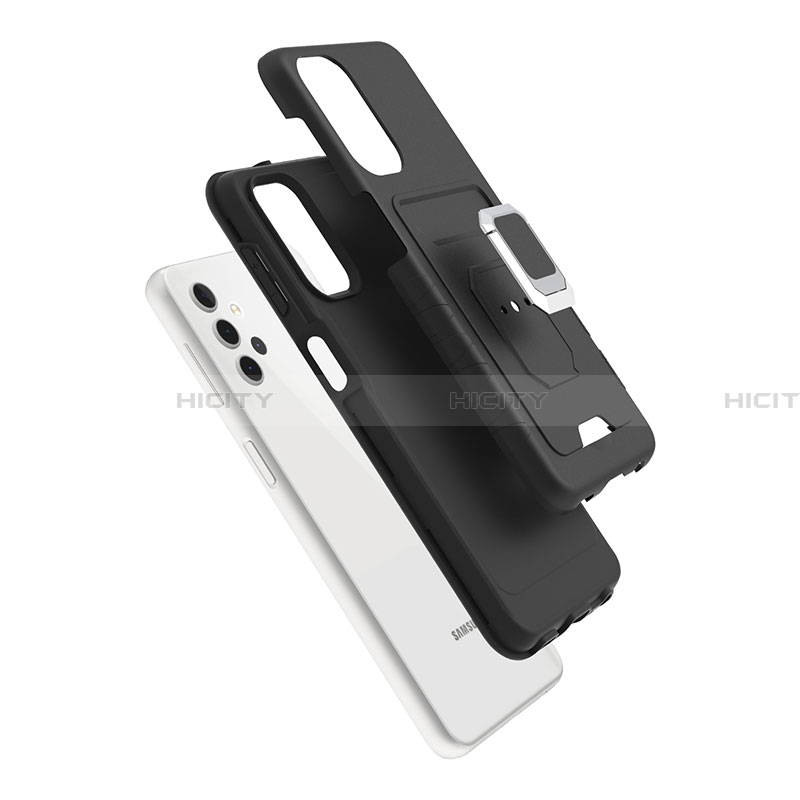 Custodia Silicone e Plastica Opaca Cover con Magnetico Anello Supporto J03S per Samsung Galaxy A32 5G