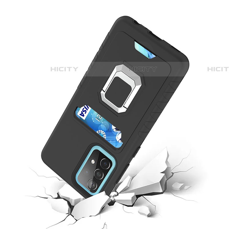 Custodia Silicone e Plastica Opaca Cover con Magnetico Anello Supporto J03S per Samsung Galaxy A52 5G