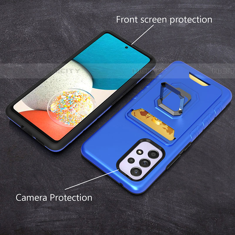 Custodia Silicone e Plastica Opaca Cover con Magnetico Anello Supporto J03S per Samsung Galaxy A53 5G