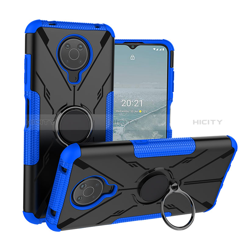 Custodia Silicone e Plastica Opaca Cover con Magnetico Anello Supporto JX1 per Nokia G10