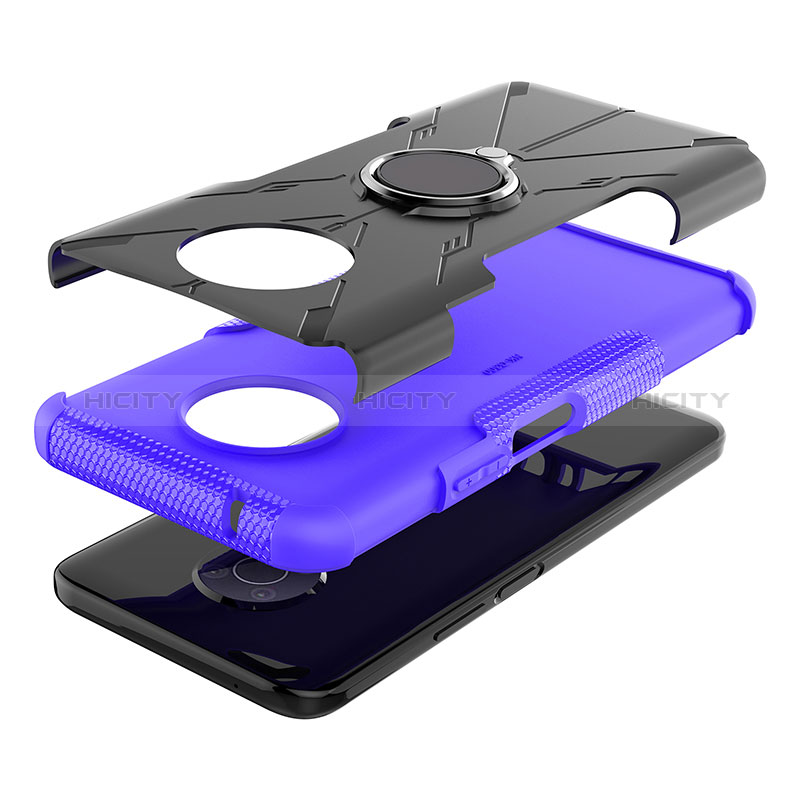 Custodia Silicone e Plastica Opaca Cover con Magnetico Anello Supporto JX1 per Nokia G300 5G