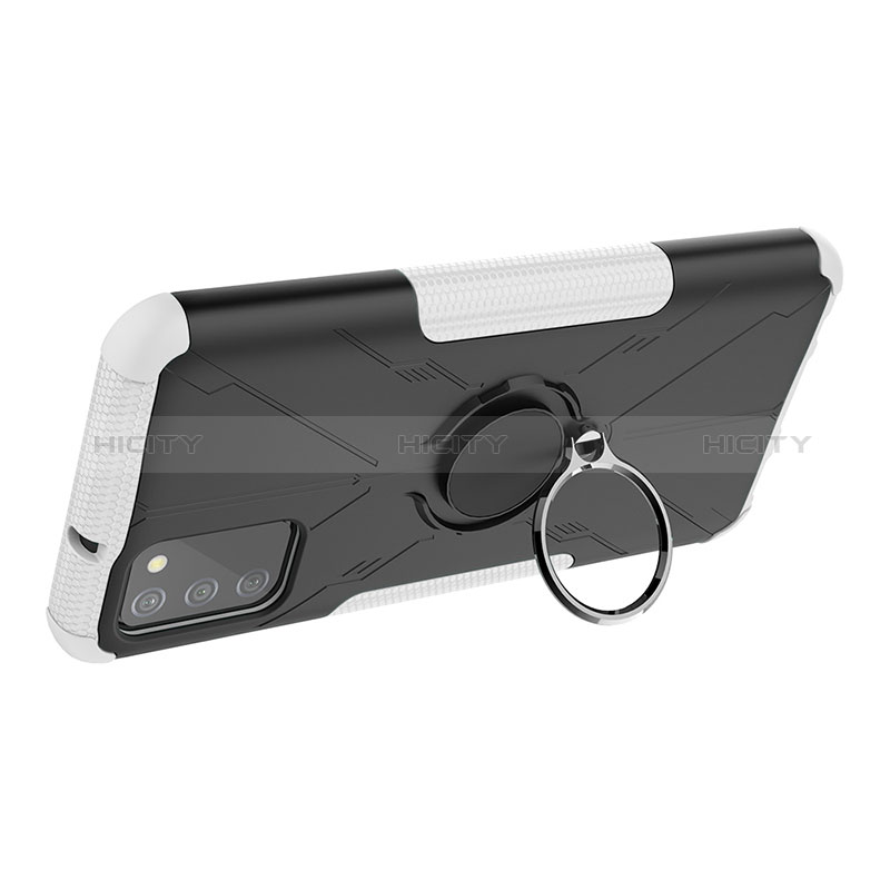 Custodia Silicone e Plastica Opaca Cover con Magnetico Anello Supporto JX1 per Samsung Galaxy A02s