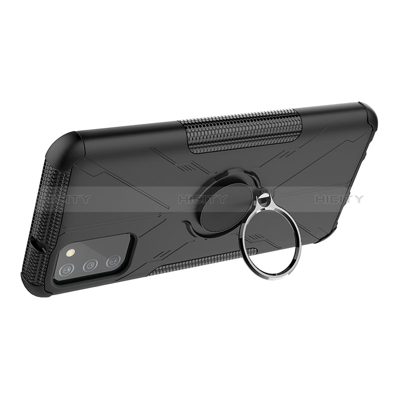 Custodia Silicone e Plastica Opaca Cover con Magnetico Anello Supporto JX1 per Samsung Galaxy A02s