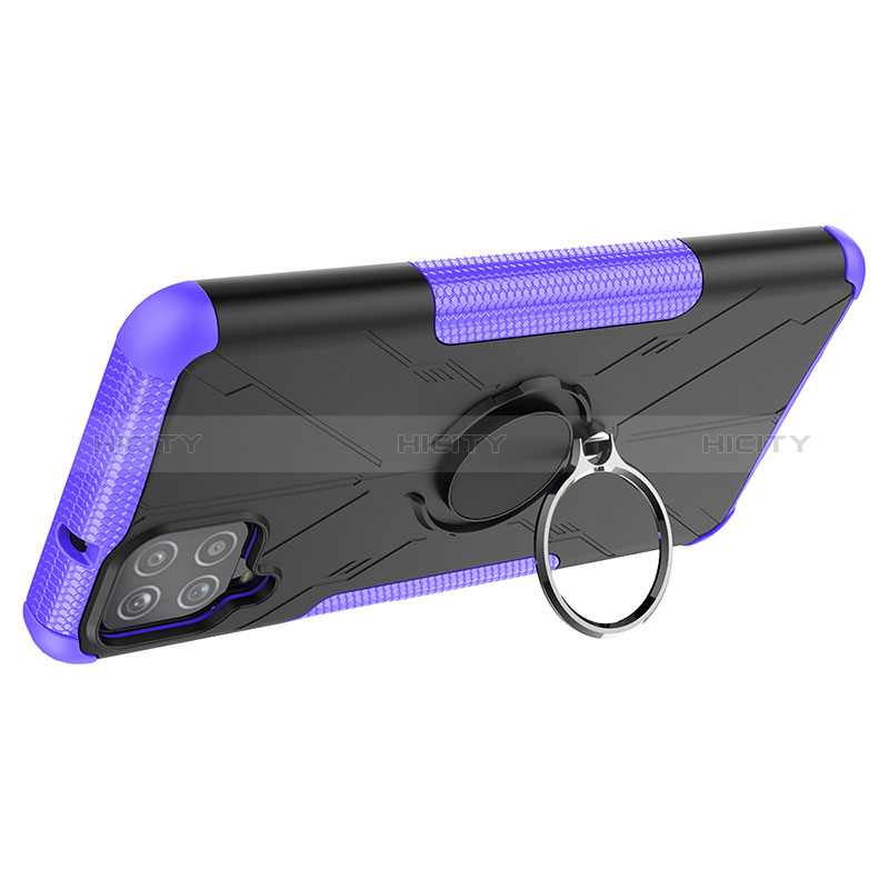 Custodia Silicone e Plastica Opaca Cover con Magnetico Anello Supporto JX1 per Samsung Galaxy A12