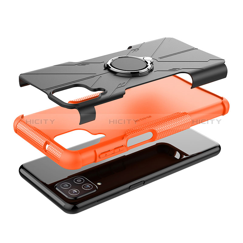 Custodia Silicone e Plastica Opaca Cover con Magnetico Anello Supporto JX1 per Samsung Galaxy A12 Nacho