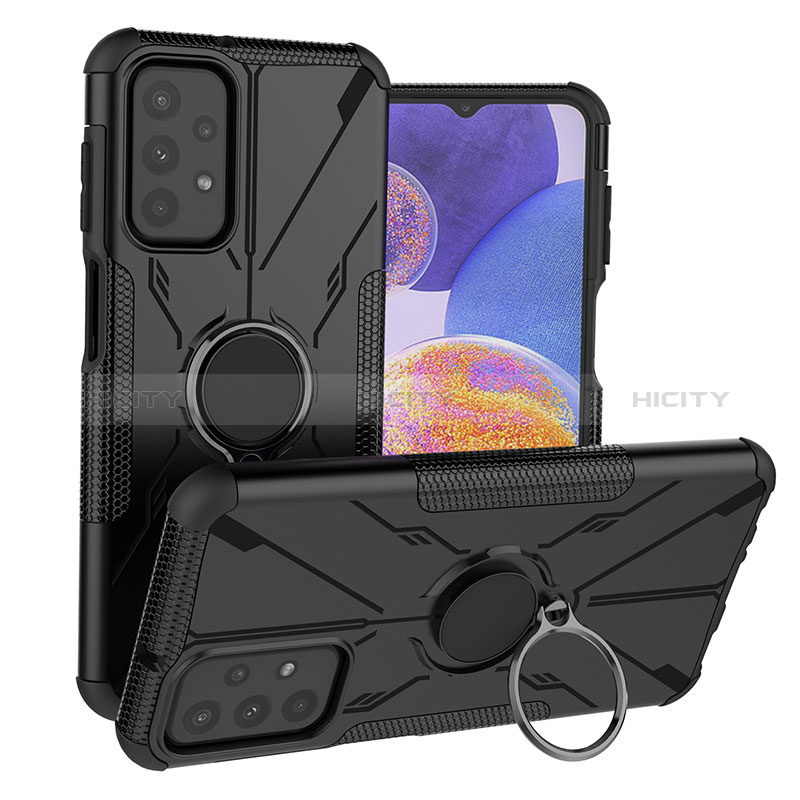Custodia Silicone e Plastica Opaca Cover con Magnetico Anello Supporto JX1 per Samsung Galaxy A23 5G