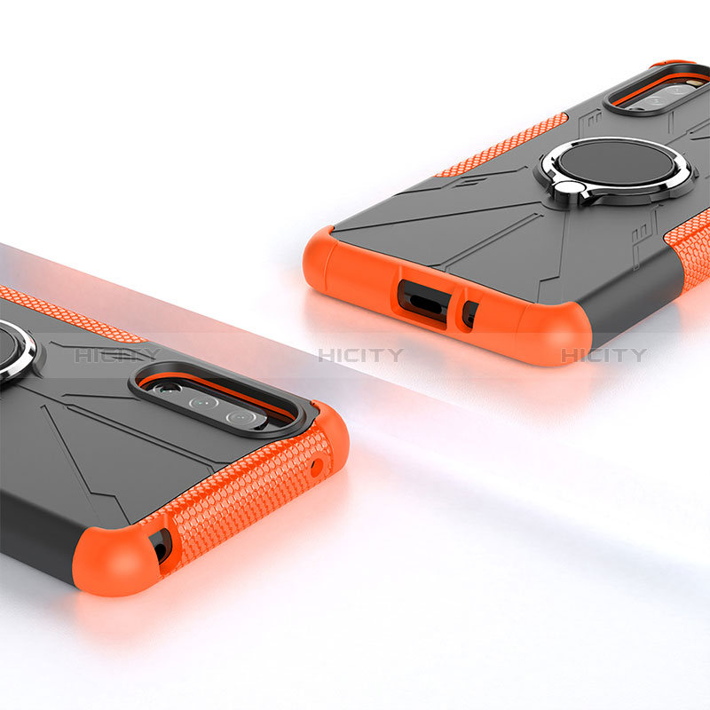 Custodia Silicone e Plastica Opaca Cover con Magnetico Anello Supporto JX1 per Sony Xperia 10 III SO-52B