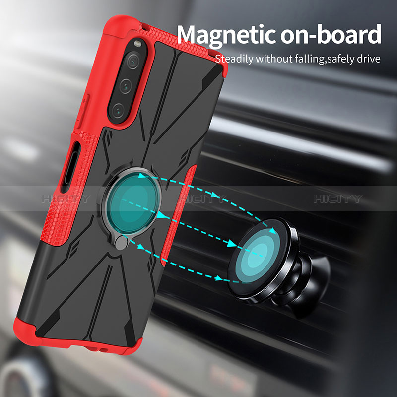 Custodia Silicone e Plastica Opaca Cover con Magnetico Anello Supporto JX1 per Sony Xperia 10 IV