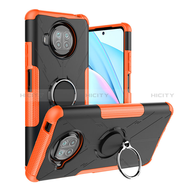 Custodia Silicone e Plastica Opaca Cover con Magnetico Anello Supporto JX1 per Xiaomi Mi 10T Lite 5G Arancione