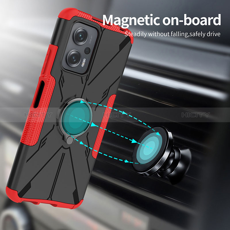 Custodia Silicone e Plastica Opaca Cover con Magnetico Anello Supporto JX1 per Xiaomi Poco X4 GT 5G