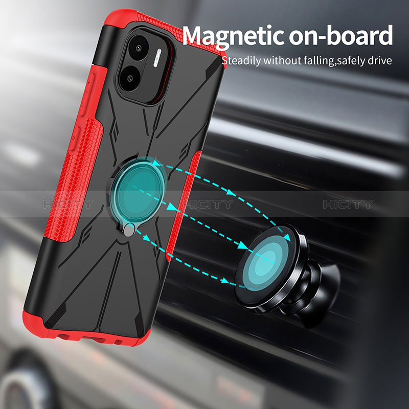 Custodia Silicone e Plastica Opaca Cover con Magnetico Anello Supporto JX1 per Xiaomi Redmi A2