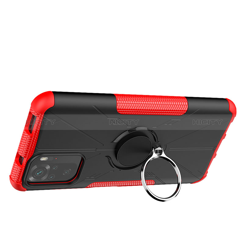 Custodia Silicone e Plastica Opaca Cover con Magnetico Anello Supporto JX1 per Xiaomi Redmi Note 10S 4G