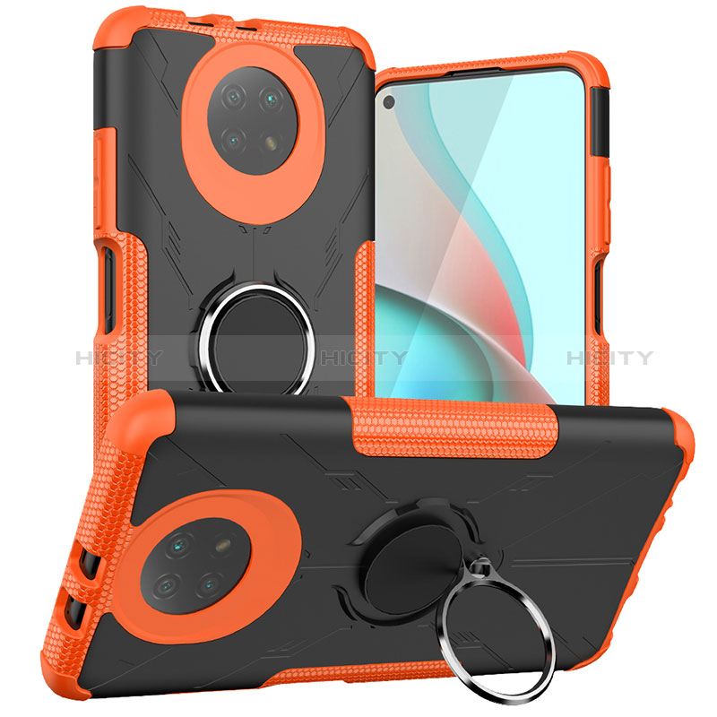 Custodia Silicone e Plastica Opaca Cover con Magnetico Anello Supporto JX1 per Xiaomi Redmi Note 9 5G