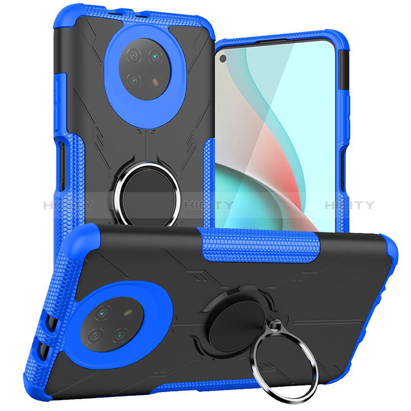 Custodia Silicone e Plastica Opaca Cover con Magnetico Anello Supporto JX1 per Xiaomi Redmi Note 9 5G