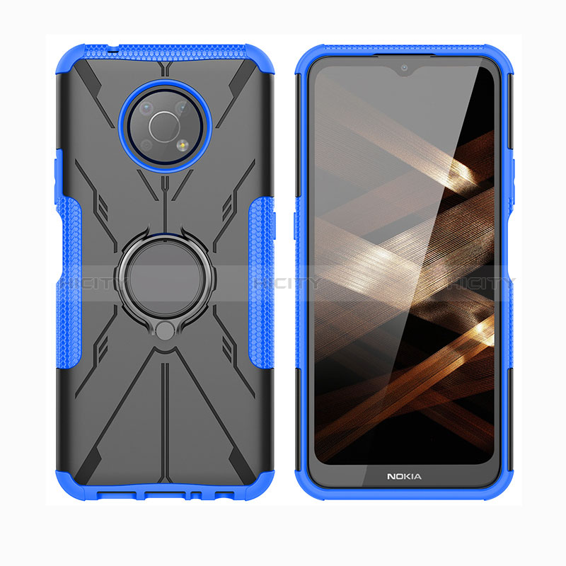 Custodia Silicone e Plastica Opaca Cover con Magnetico Anello Supporto JX2 per Nokia G300 5G