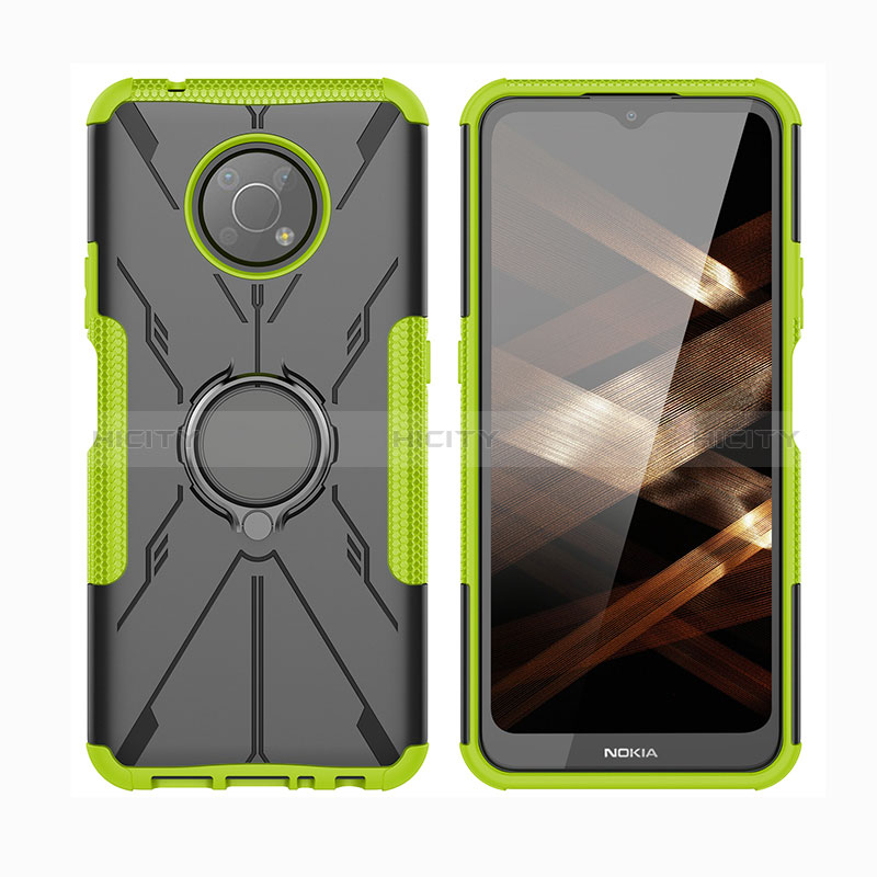 Custodia Silicone e Plastica Opaca Cover con Magnetico Anello Supporto JX2 per Nokia G300 5G