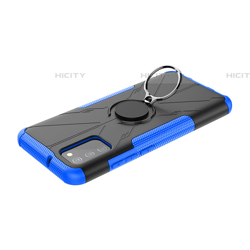 Custodia Silicone e Plastica Opaca Cover con Magnetico Anello Supporto JX2 per Samsung Galaxy A03s