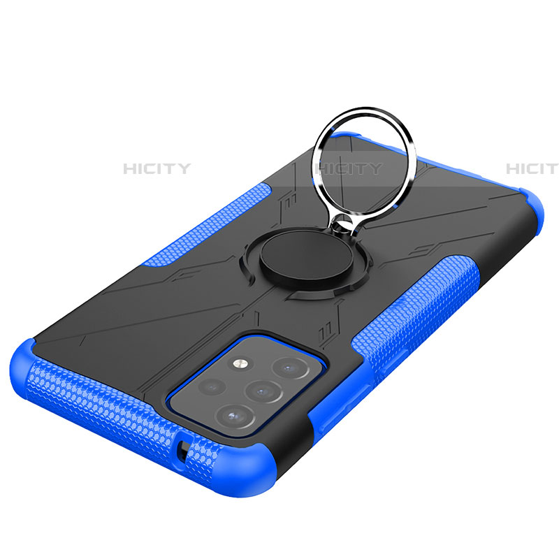Custodia Silicone e Plastica Opaca Cover con Magnetico Anello Supporto JX2 per Samsung Galaxy A72 5G