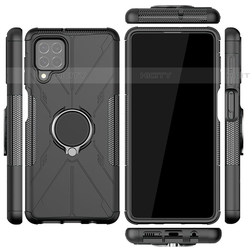 Custodia Silicone e Plastica Opaca Cover con Magnetico Anello Supporto JX2 per Samsung Galaxy F62 5G