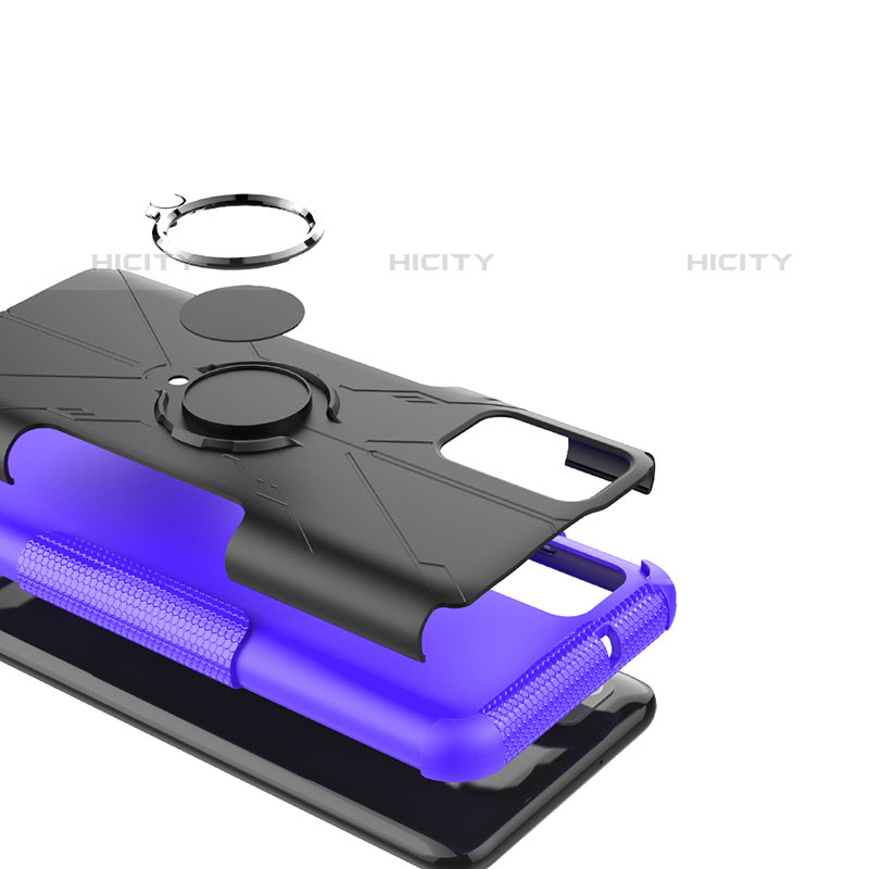 Custodia Silicone e Plastica Opaca Cover con Magnetico Anello Supporto JX2 per Samsung Galaxy M02s