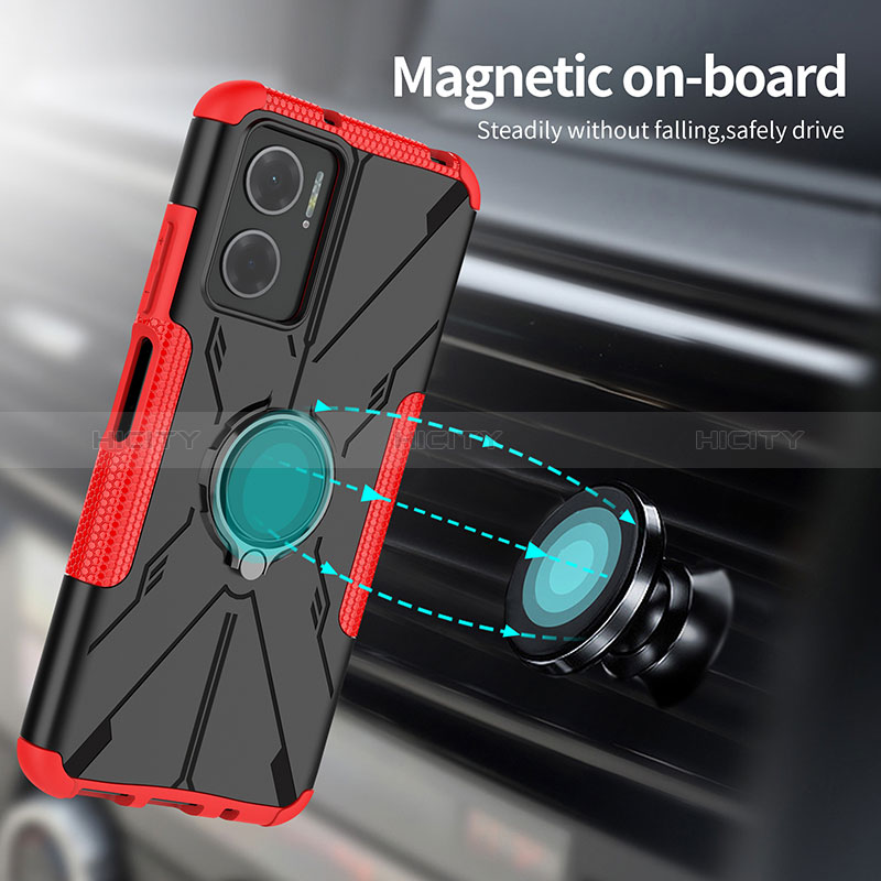 Custodia Silicone e Plastica Opaca Cover con Magnetico Anello Supporto JX2 per Xiaomi Redmi 11 Prime 5G