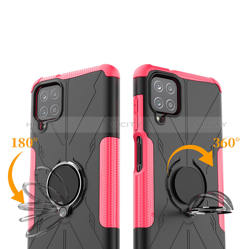 Custodia Silicone e Plastica Opaca Cover con Magnetico Anello Supporto JX3 per Samsung Galaxy A12 Nacho