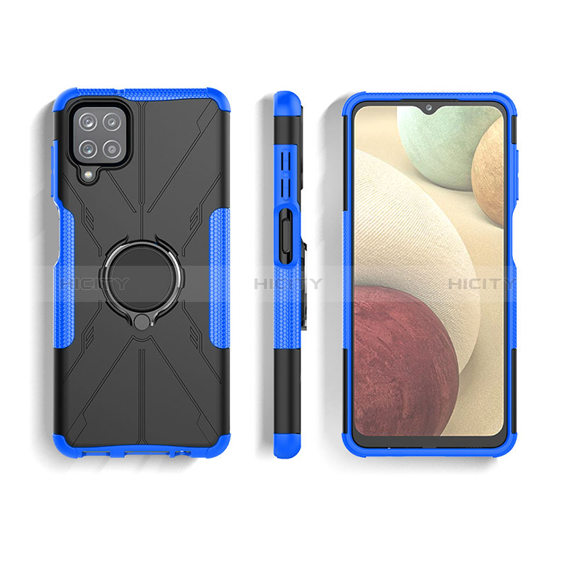 Custodia Silicone e Plastica Opaca Cover con Magnetico Anello Supporto JX3 per Samsung Galaxy A12 Nacho