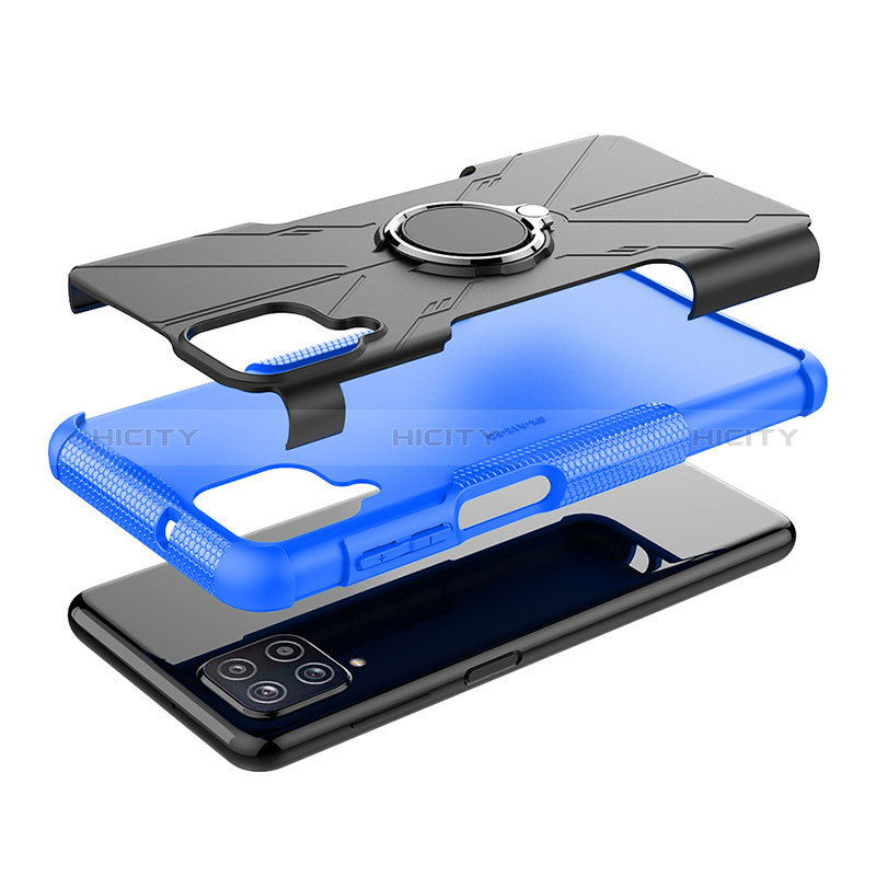 Custodia Silicone e Plastica Opaca Cover con Magnetico Anello Supporto JX3 per Samsung Galaxy F12