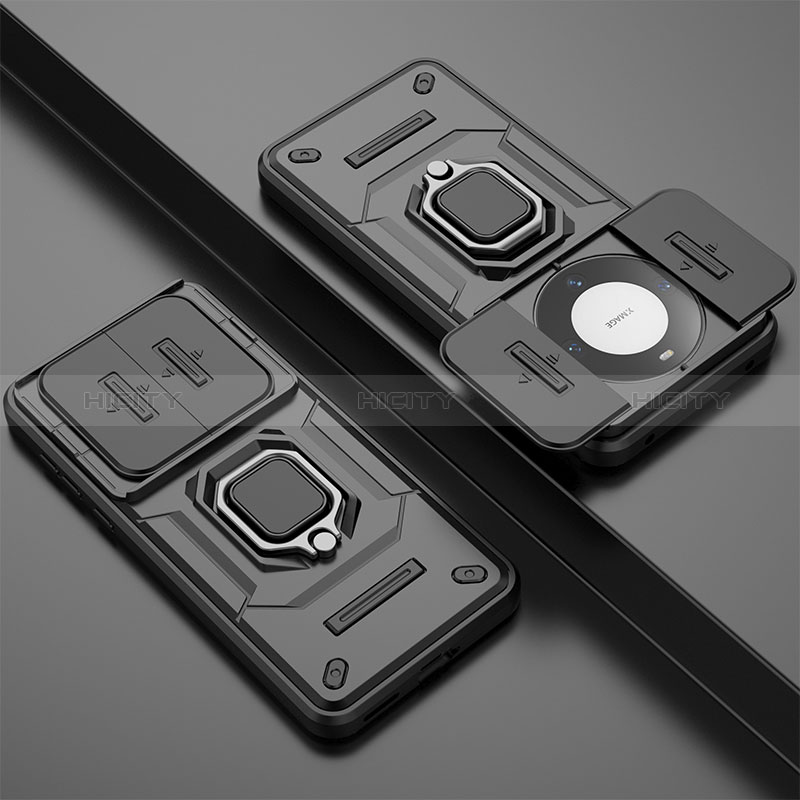 Custodia Silicone e Plastica Opaca Cover con Magnetico Anello Supporto K1C per Huawei Mate 60