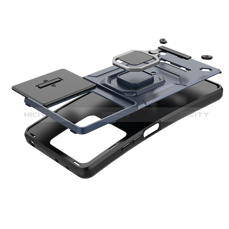 Custodia Silicone e Plastica Opaca Cover con Magnetico Anello Supporto K1C per Xiaomi Redmi Note 13 5G