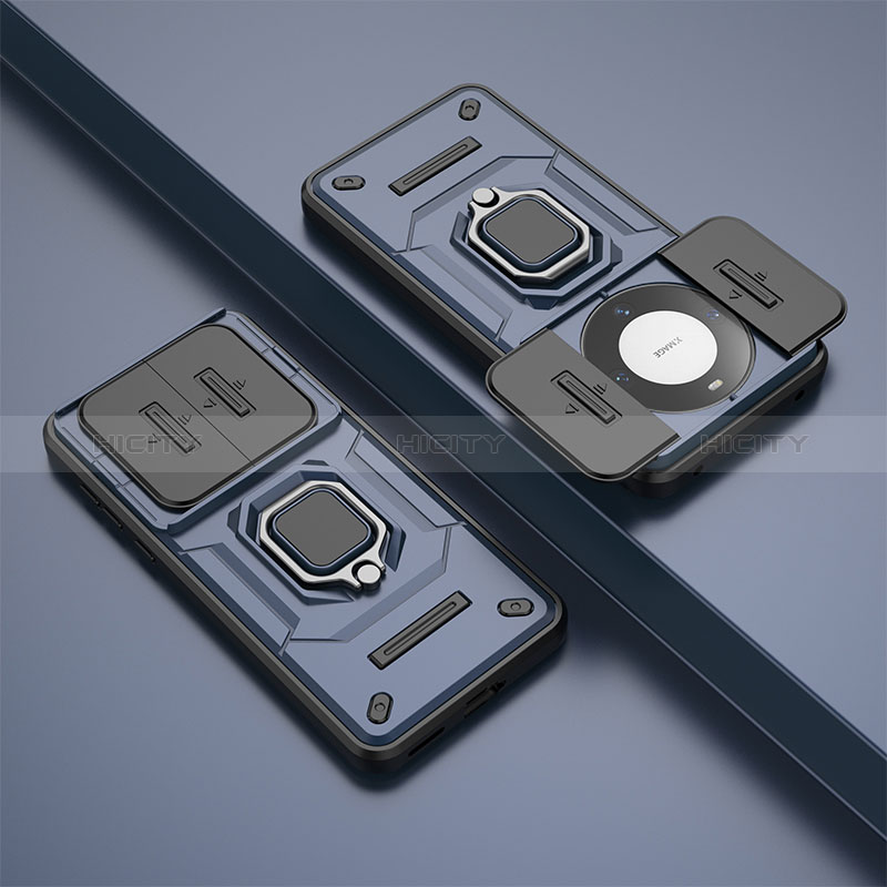 Custodia Silicone e Plastica Opaca Cover con Magnetico Anello Supporto K2C per Huawei Mate 60