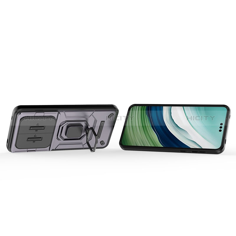 Custodia Silicone e Plastica Opaca Cover con Magnetico Anello Supporto K2C per Huawei Mate 60 Pro
