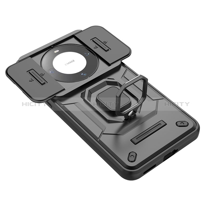 Custodia Silicone e Plastica Opaca Cover con Magnetico Anello Supporto K2C per Huawei Mate 60 Pro+ Plus