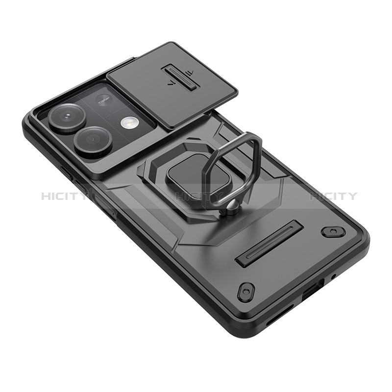 Custodia Silicone e Plastica Opaca Cover con Magnetico Anello Supporto K2C per Xiaomi Redmi Note 13 5G