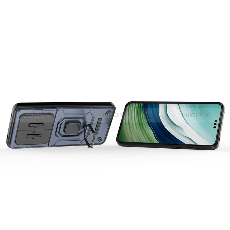 Custodia Silicone e Plastica Opaca Cover con Magnetico Anello Supporto K3C per Huawei Mate 60 Pro+ Plus