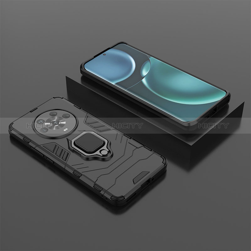 Custodia Silicone e Plastica Opaca Cover con Magnetico Anello Supporto KC1 per Huawei Honor Magic4 5G